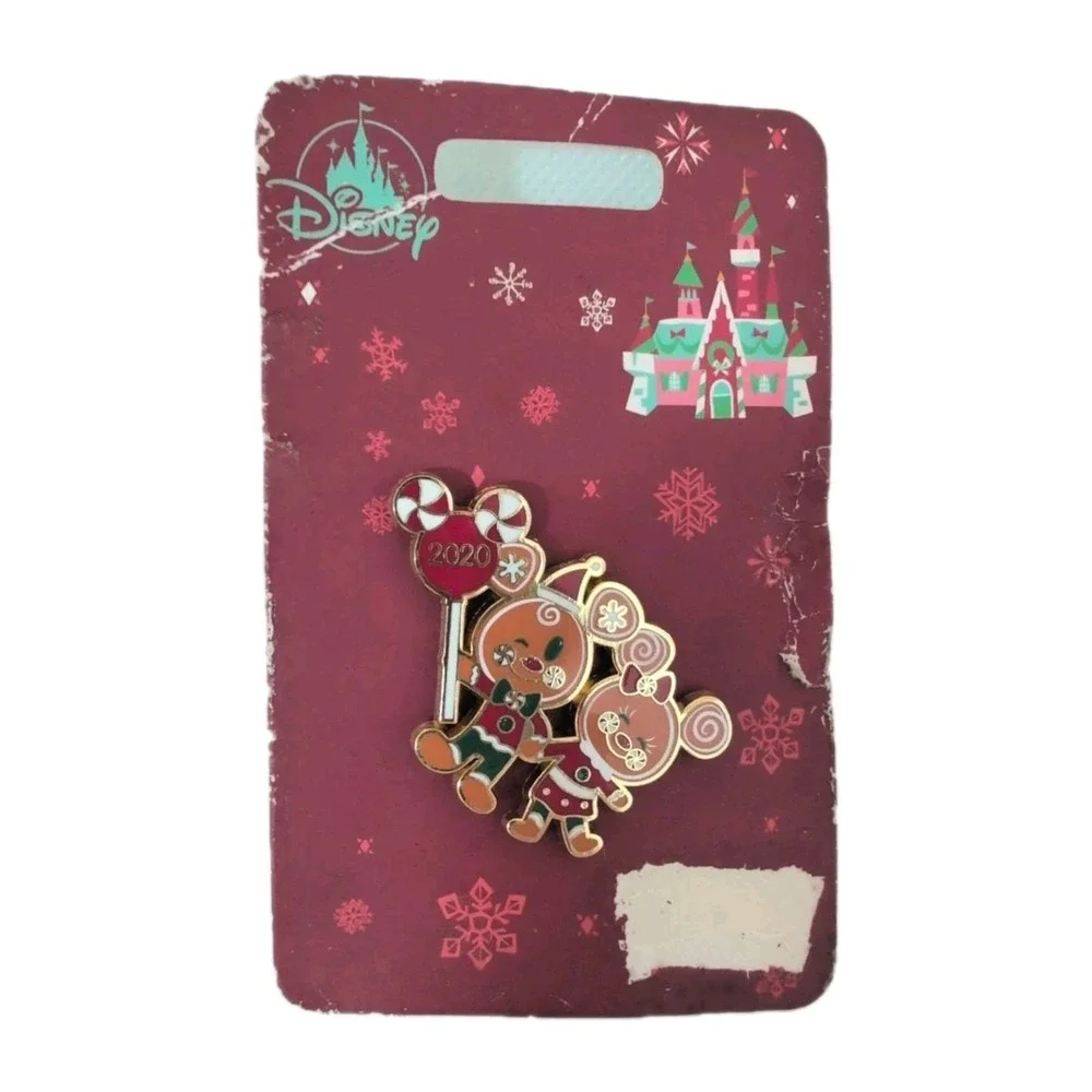 Disney Pin Christmas 2020 Mickey & Minnie Mouse Gingerbread Pin Limited